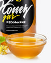 Glass Jar with Linden Honey Mockup