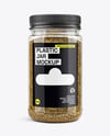 Clear Plastic Jar with Za'atar Spice Mockup