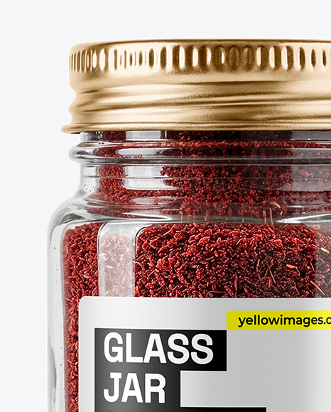 Glass Jar with Sumac Spice Mockup
