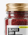 Glass Jar with Sumac Spice Mockup