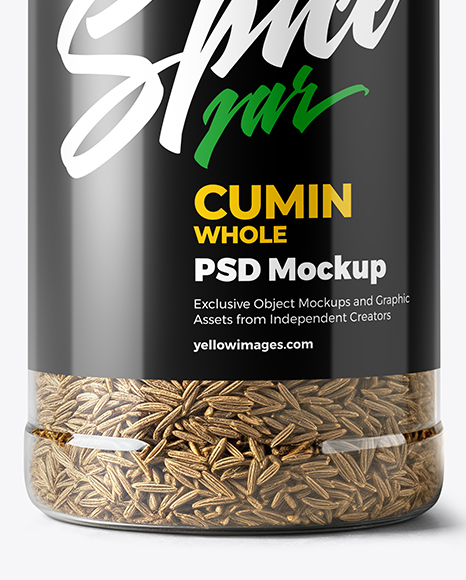 Plastic Spice Jar with Whole Cumin Mockup