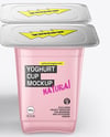 Glossy Plastic Yoghurt Cups Mockup