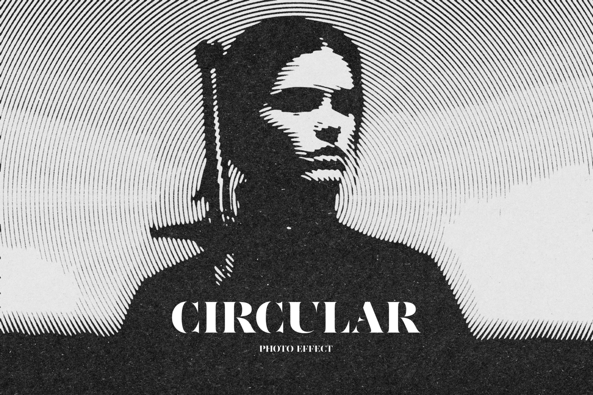 Circular Grunge Hafltone Effect