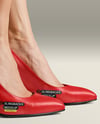 Pair of Slingbacks on Woman's Legs Mockup