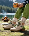 Pair of Hiking Boots on Woman's Legs Mockup