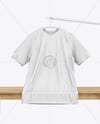 Training Jersey on Hanger Over Wooden Bench Mockup