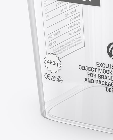 Clear Plastic Cup with Paper Holder Mockup