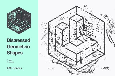Distressed Geometric Shapes | V02 - Worn texture
