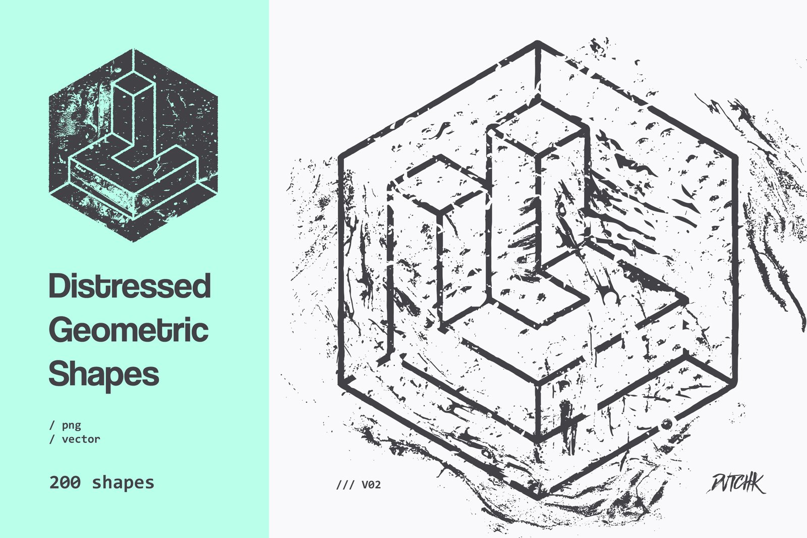 Distressed Geometric Shapes | V02