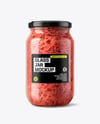 Glass Jar with Red Cabbage Sauerkraut Mockup