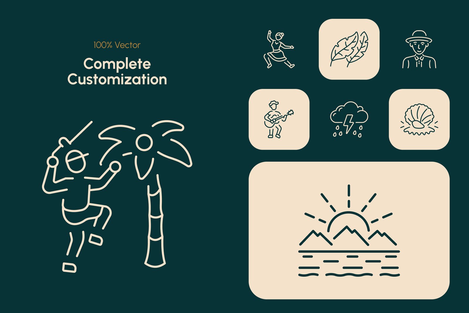 Tropical Icon Art Set