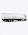 Semi Trailer Truck Mockup - Back Half Side View