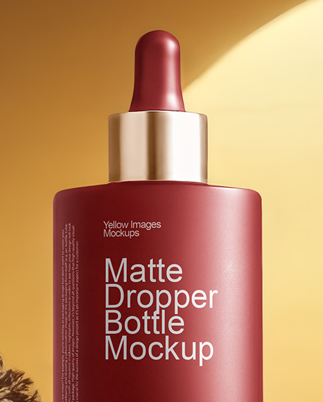 Matte Dropper Bottle on Stone Mockup