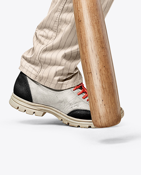 Man Wearing a Full Baseball Kit with Bat Mockup