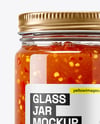 Glass Jar with Hot Pepper Jelly Mockup