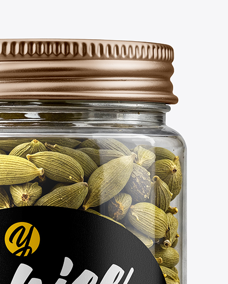 Plastic Jar with Cardamom Pods Mockup