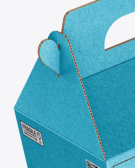 Kraft Paper Box w/ Handle Mockup