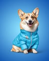 Corgi Wearing a Puffer Jacket Mockup