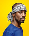 Black Man Wearing a Headband and Sweatshirt Mockup