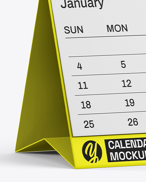 Desk Tent Calendar Mockup – Half Side View