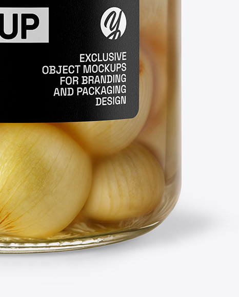 Glass Jar with English Pickled Onions Mockup