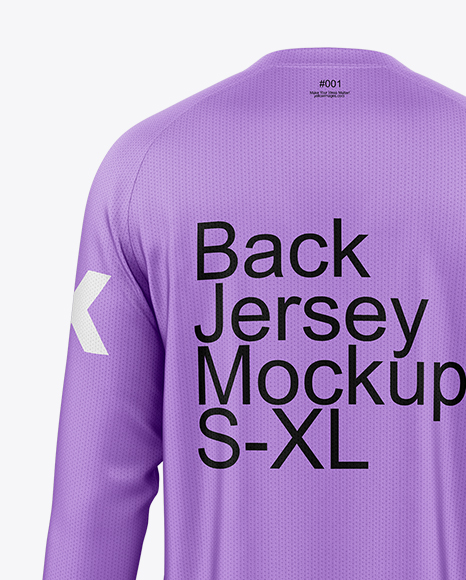 Raglan Long Sleeve Jersey Mockup - Back View