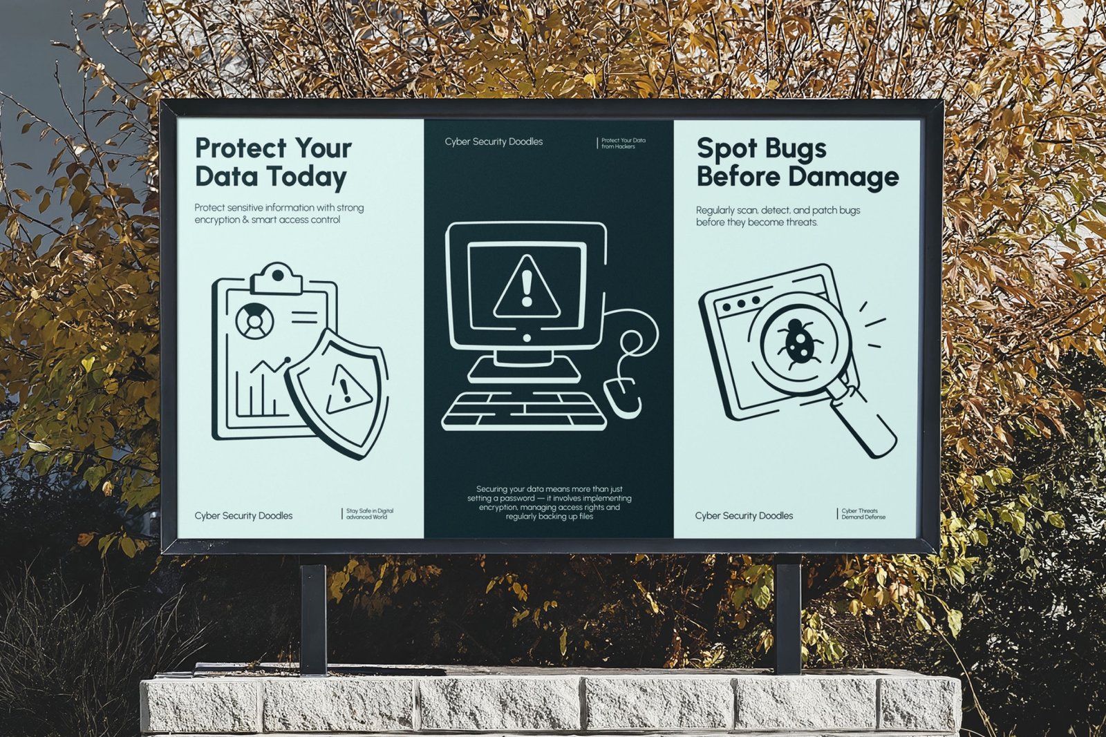Cyber Security Doodle Icon Set