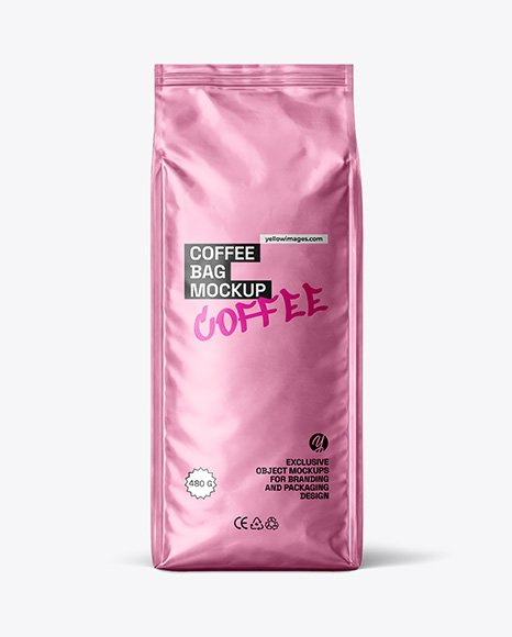 Metallic Coffee Bag Mockup