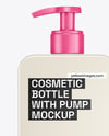 Square Cosmetic Bottle with Pump Mockup