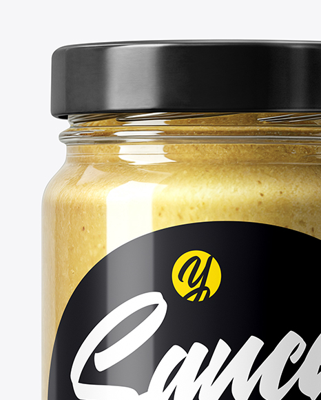 Jar with Dijon Mustard Mockup