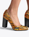 Block Heel Pumps on Woman's Legs Mockup