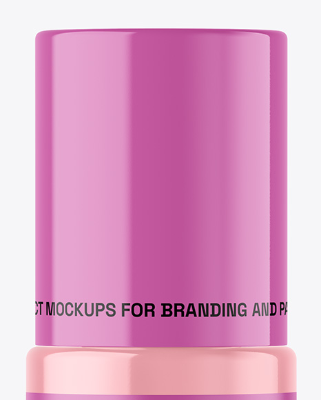 Clear Glass Cosmetic Bottle with Pump Mockup
