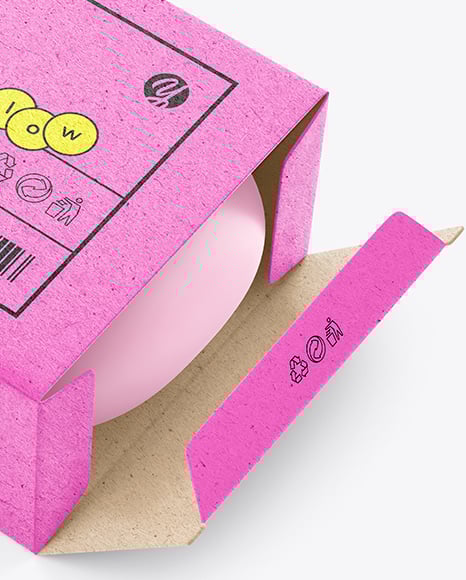 Kraft Paper Box with Soap Bar Mockup