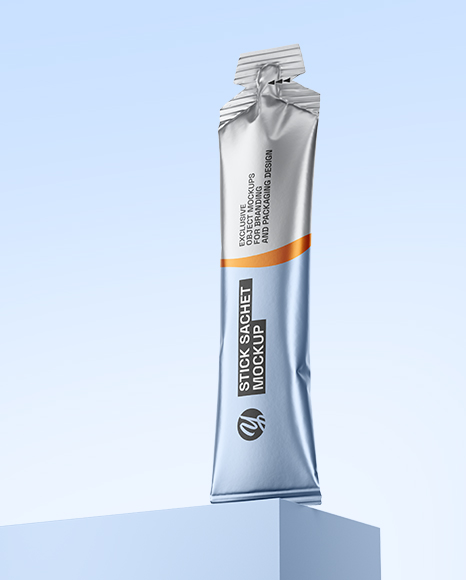 Metallic Stick Sachet Mockup