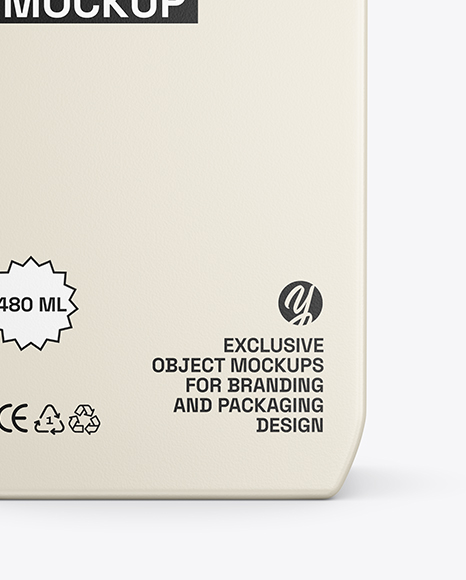 Square Cosmetic Bottle with Pump Mockup