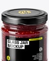 Clear Glass Jar with Raspberry Jam Mockup