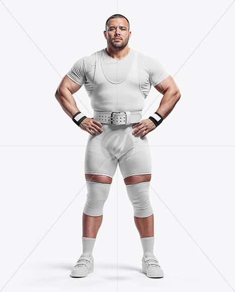 Man Wearing Weightlifing Suit Mockup