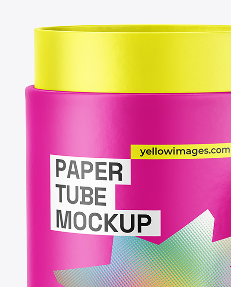 Matte Paper Tube with Pull Tab Mockup