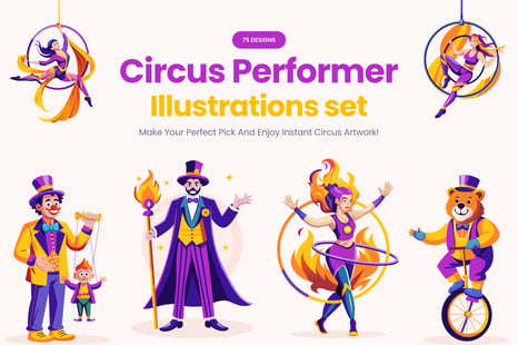 Circus Performer Illustrations - Graphics