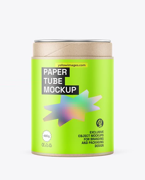 Kraft Paper Tube with Tea Mockup