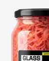 Glass Jar with Red Cabbage Sauerkraut Mockup