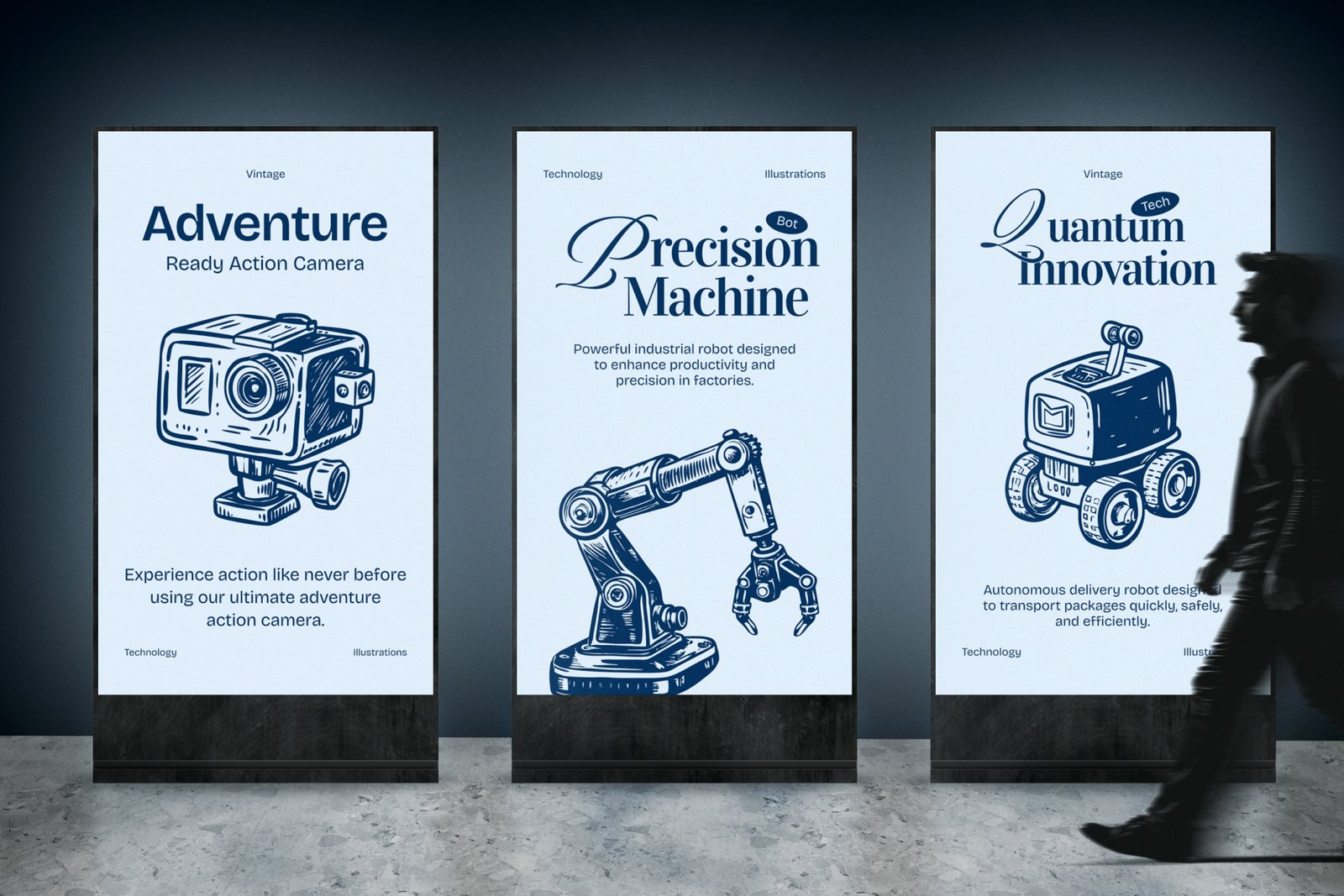 Vintage Technology Illustration Set