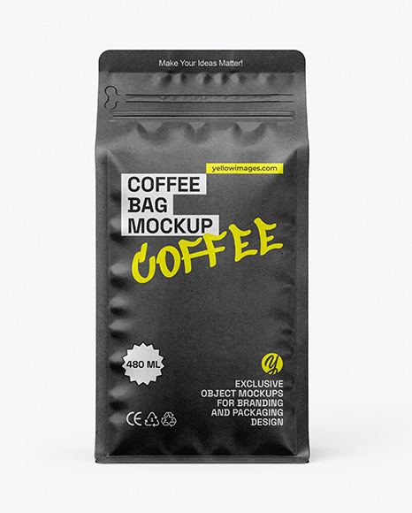 Kraft Coffee Bag Mockup - Front View