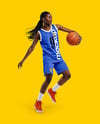 Black Woman Wearing Full Basketball Kit Mockup