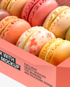 Opened Box With Macarons Mockup