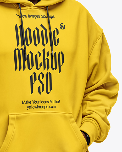 Elderly Black Man Wearing Hoodie and Sunglasses Mockup