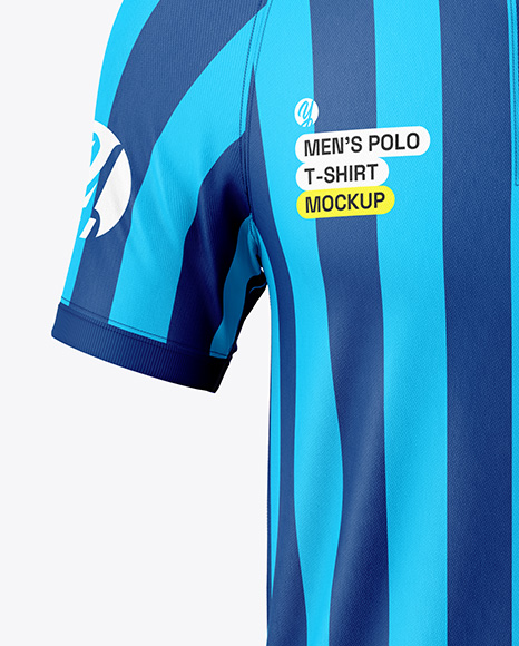 Men's Raglan Polo Shirt Mockup - Front View