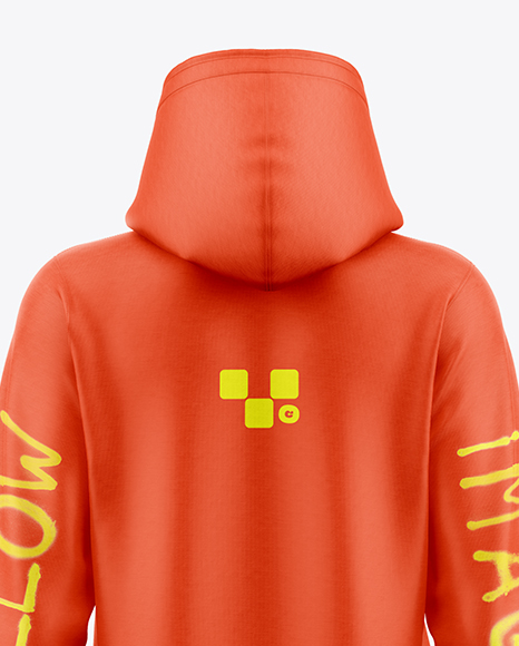 Women Cotton Hoodie Dress Mockup - Back View