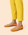 Leather Ballet Flats on Woman's Legs Mockup