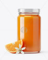 Clear Glass Jar with Orange Blossom Honey Mockup